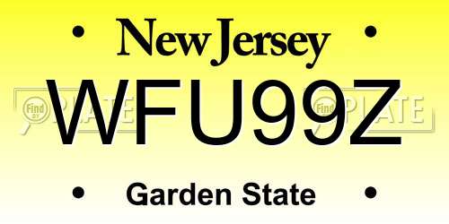 WFU99Z New Jersey License Plate