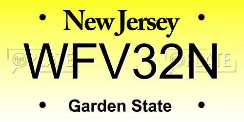 WFV32N New Jersey License Plate