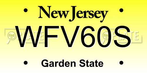 WFV60S New Jersey License Plate