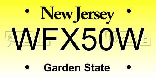 WFX50W New Jersey License Plate