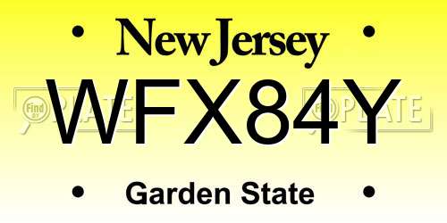 WFX84Y New Jersey License Plate