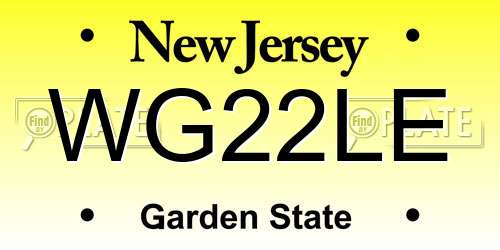 WG22LE New Jersey License Plate