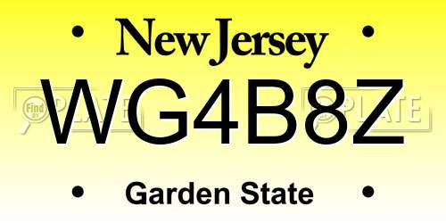 WG4B8Z New Jersey License Plate