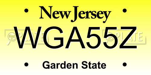 WGA55Z New Jersey License Plate