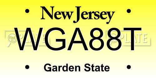 WGA88T New Jersey License Plate