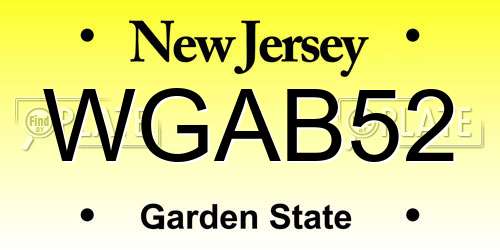 WGAB52 New Jersey License Plate