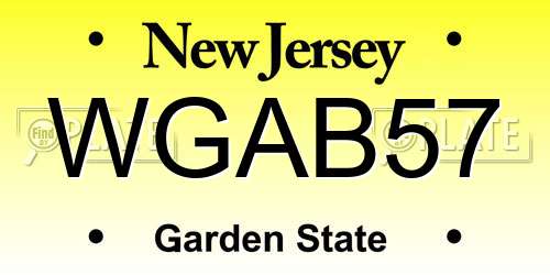 WGAB57 New Jersey License Plate
