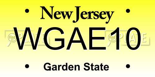WGAE10 New Jersey License Plate