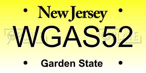 WGAS52 New Jersey License Plate