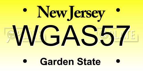 WGAS57 New Jersey License Plate