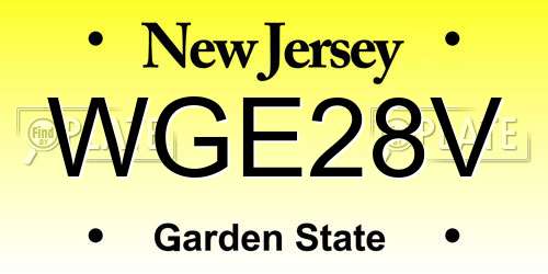 WGE28V New Jersey License Plate