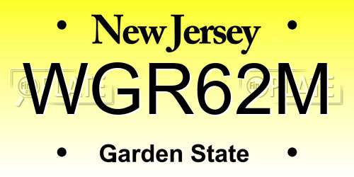 WGR62M New Jersey License Plate