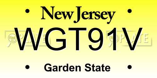 WGT91V New Jersey License Plate