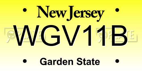 WGV11B New Jersey License Plate