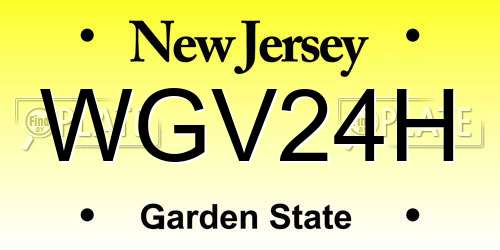 WGV24H New Jersey License Plate