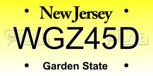 WGZ45D New Jersey License Plate