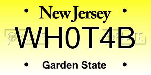 WH0T4B New Jersey License Plate