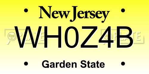 WH0Z4B New Jersey License Plate
