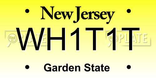 WH1T1T New Jersey License Plate