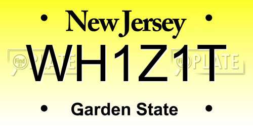 WH1Z1T New Jersey License Plate
