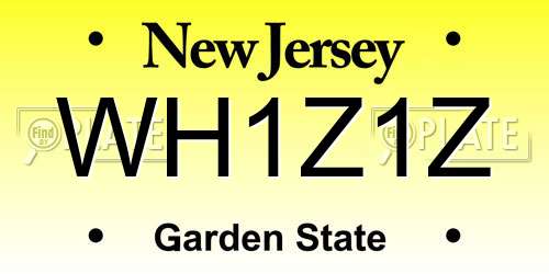 WH1Z1Z New Jersey License Plate