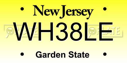 WH38LE New Jersey License Plate