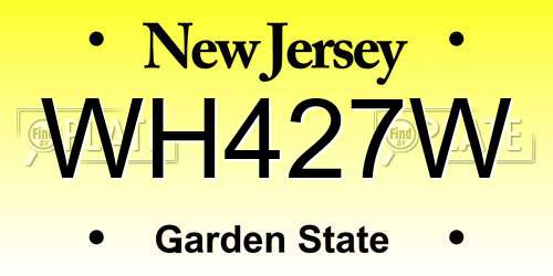 WH427W New Jersey License Plate