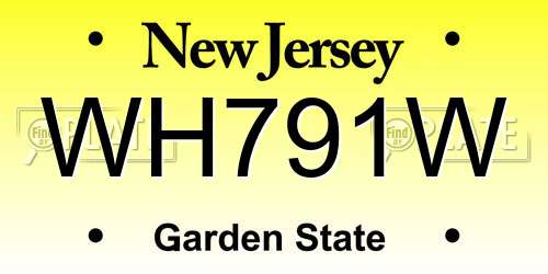 WH791W New Jersey License Plate