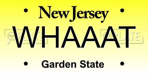 WHAAAT New Jersey License Plate