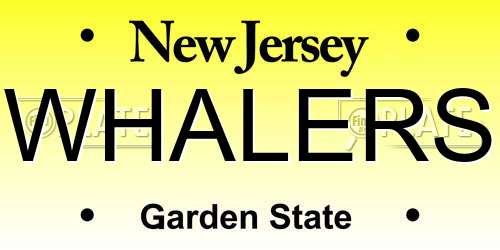 WHALERS New Jersey License Plate