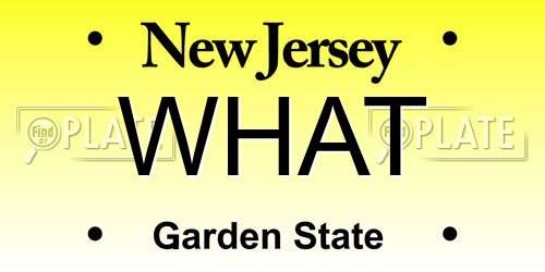 WHAT New Jersey License Plate