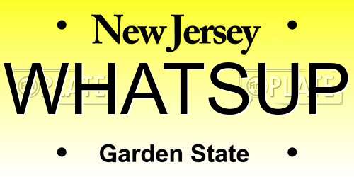 WHATSUP New Jersey License Plate
