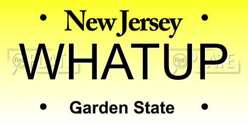 WHATUP New Jersey License Plate