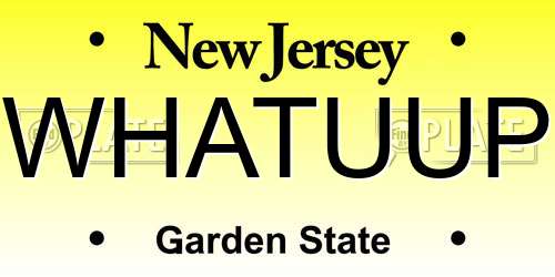 WHATUUP New Jersey License Plate