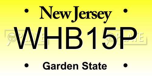 WHB15P New Jersey License Plate