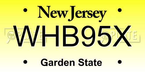 WHB95X New Jersey License Plate