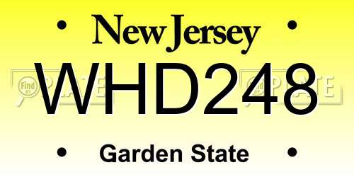WHD248 New Jersey License Plate