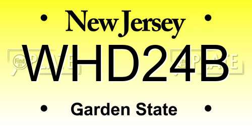 WHD24B New Jersey License Plate