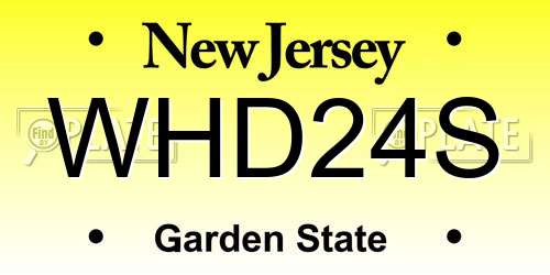 WHD24S New Jersey License Plate