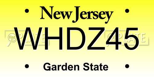 WHDZ45 New Jersey License Plate