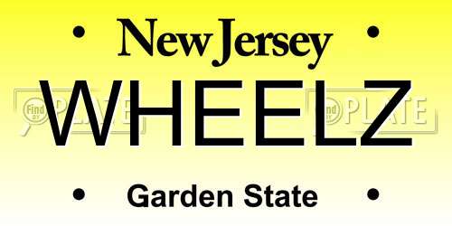 WHEELZ New Jersey License Plate