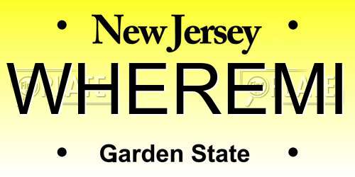 WHEREMI New Jersey License Plate
