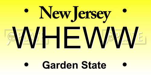 WHEWW New Jersey License Plate