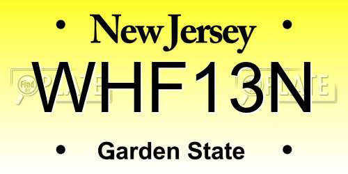 WHF13N New Jersey License Plate