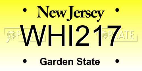 WHI217 New Jersey License Plate