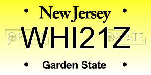 WHI21Z New Jersey License Plate
