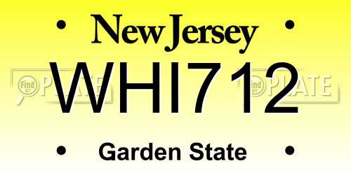 WHI712 New Jersey License Plate