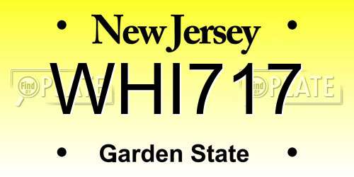 WHI717 New Jersey License Plate