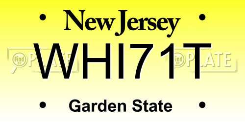 WHI71T New Jersey License Plate