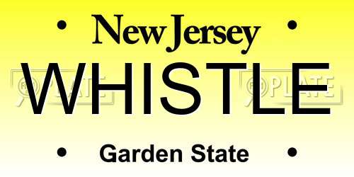 WHISTLE New Jersey License Plate